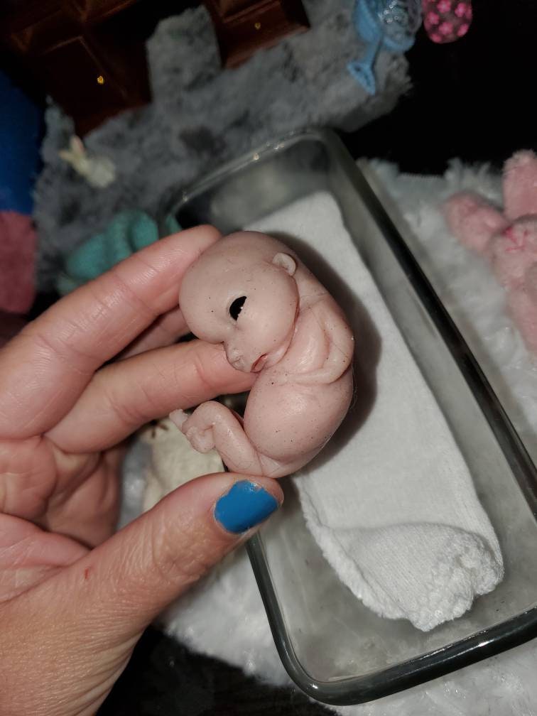13 week silicone baby fetus memorial baby open eyes