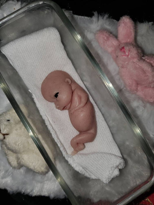 13 week silicone baby fetus memorial baby open eyes
