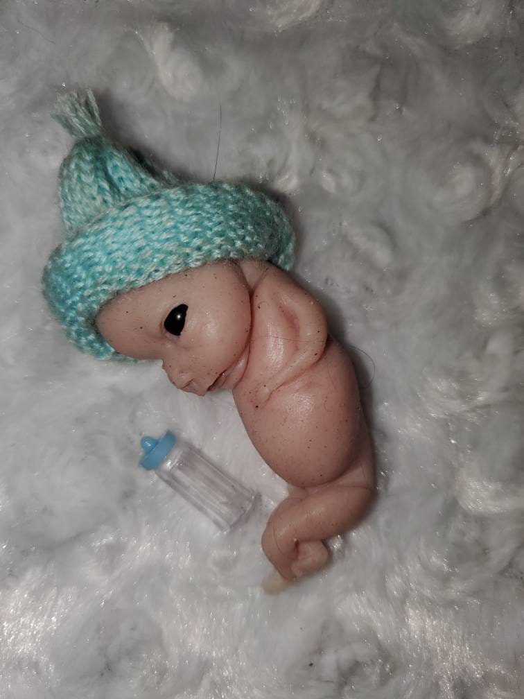 13 week silicone baby fetus memorial baby open eyes