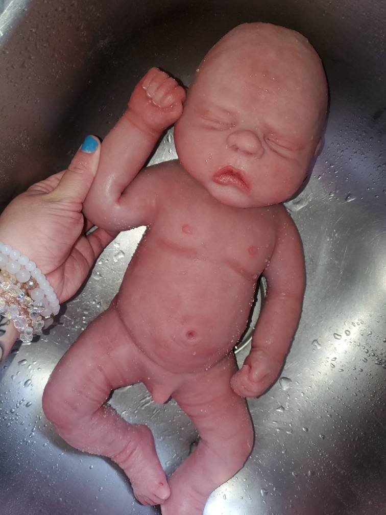 Full body silicone baby boy 18" Newborn baby doll Brody