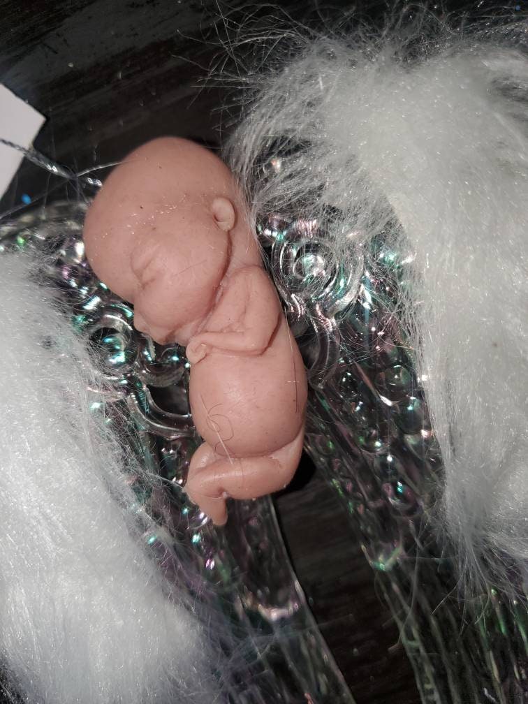 Memorial silicone fetus baby on wings christmas ordement gift