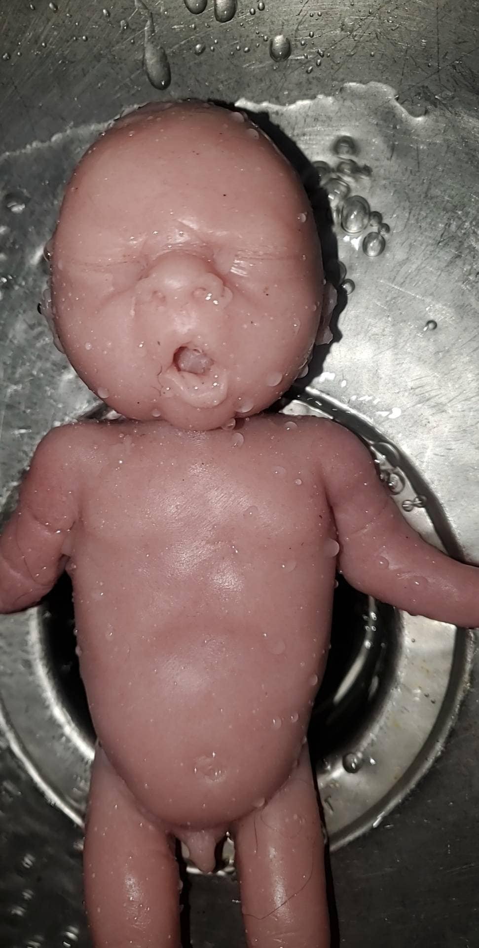 Full body silicone baby 9" baby boy yawning sleepy baby