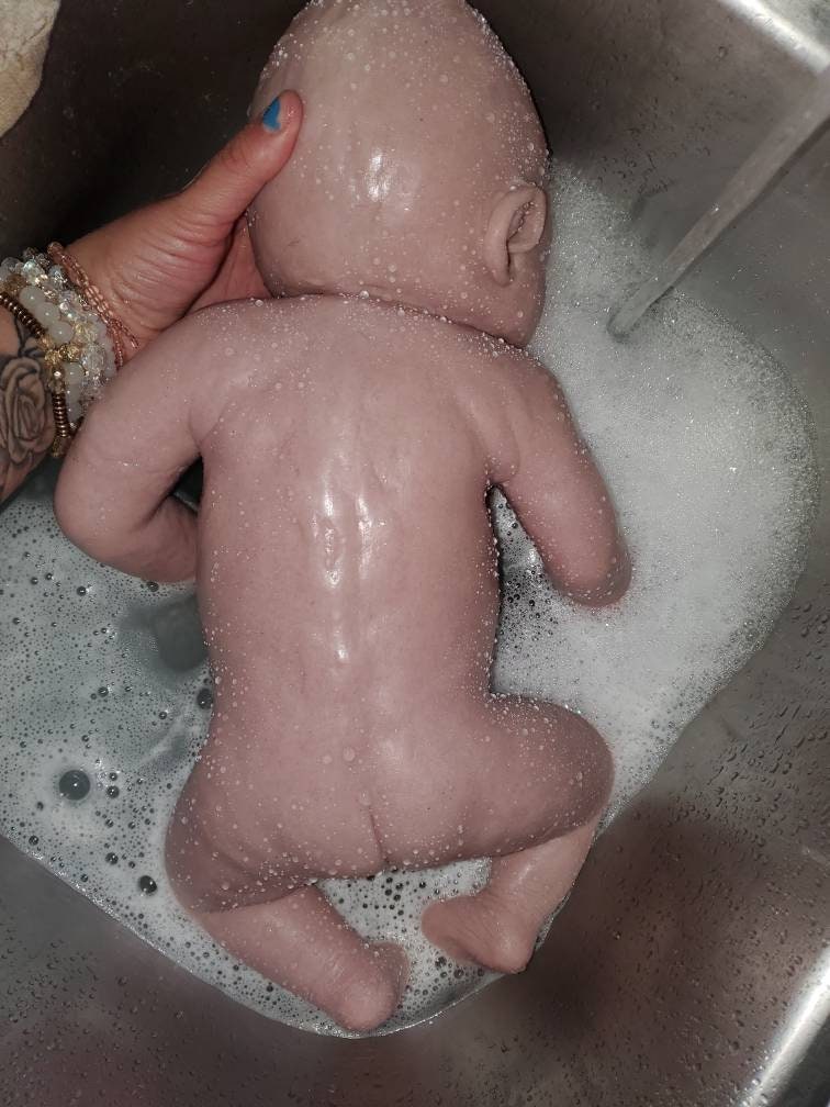 Two full body silicone baby TWINS 19" fully painted