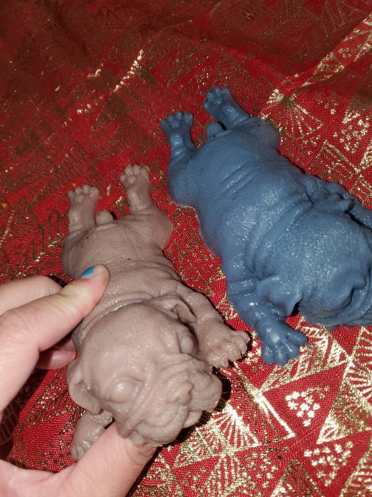 6" silicone baby puppy dog choose any color bulldog