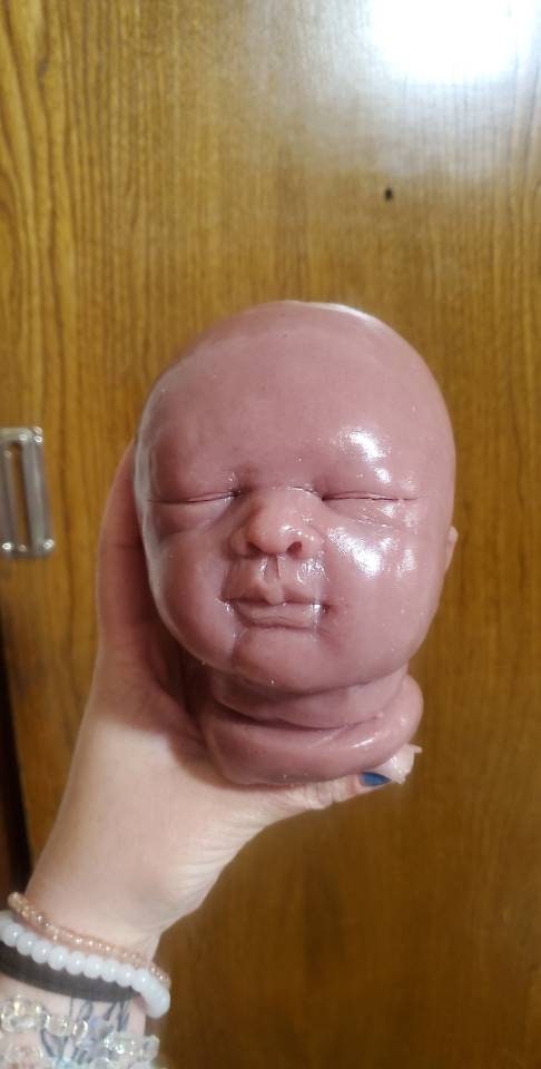 Silicone baby head for 18" newborn for cuddle body or with limbs