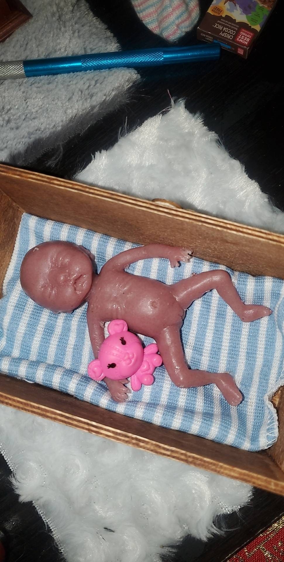 Full body silicone baby 4" memorial baby fetus born too soon girl