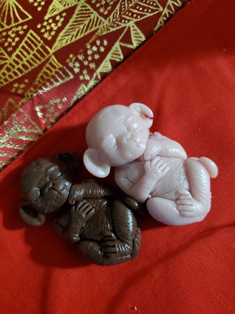 2" silicone Baby monkey