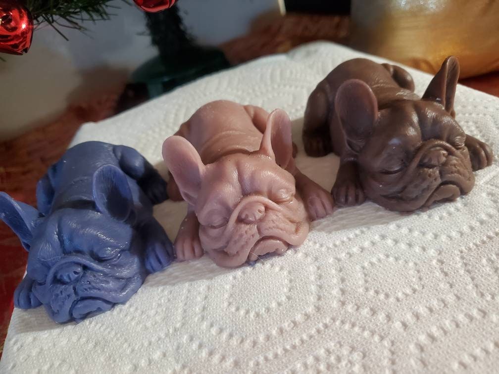 4" silicone baby frenchie puppy dog