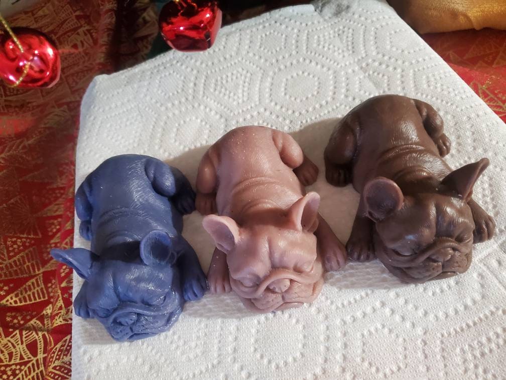 4" silicone baby frenchie puppy dog