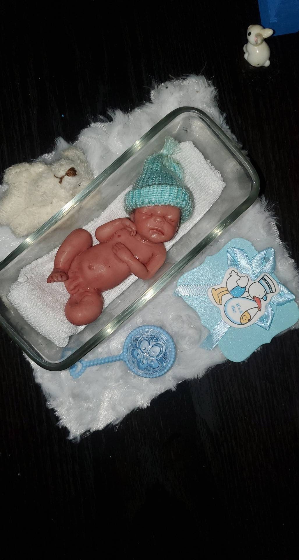 4" silicone memorial baby or mini newborn baby fully PAINTED