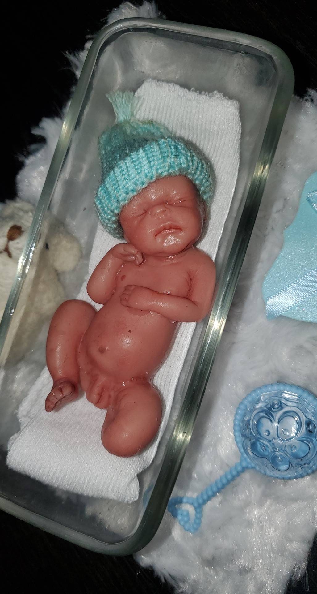 4" silicone memorial baby or mini newborn baby fully PAINTED