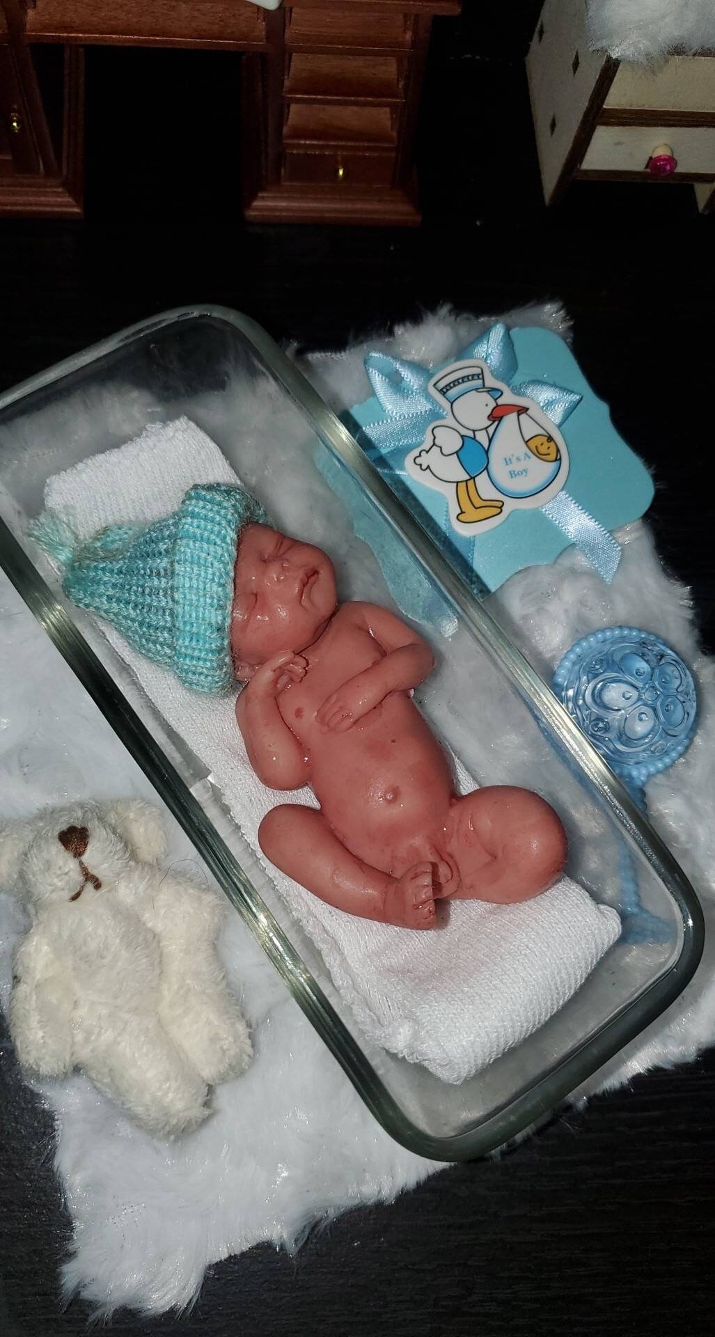 4" silicone memorial baby or mini newborn baby fully PAINTED