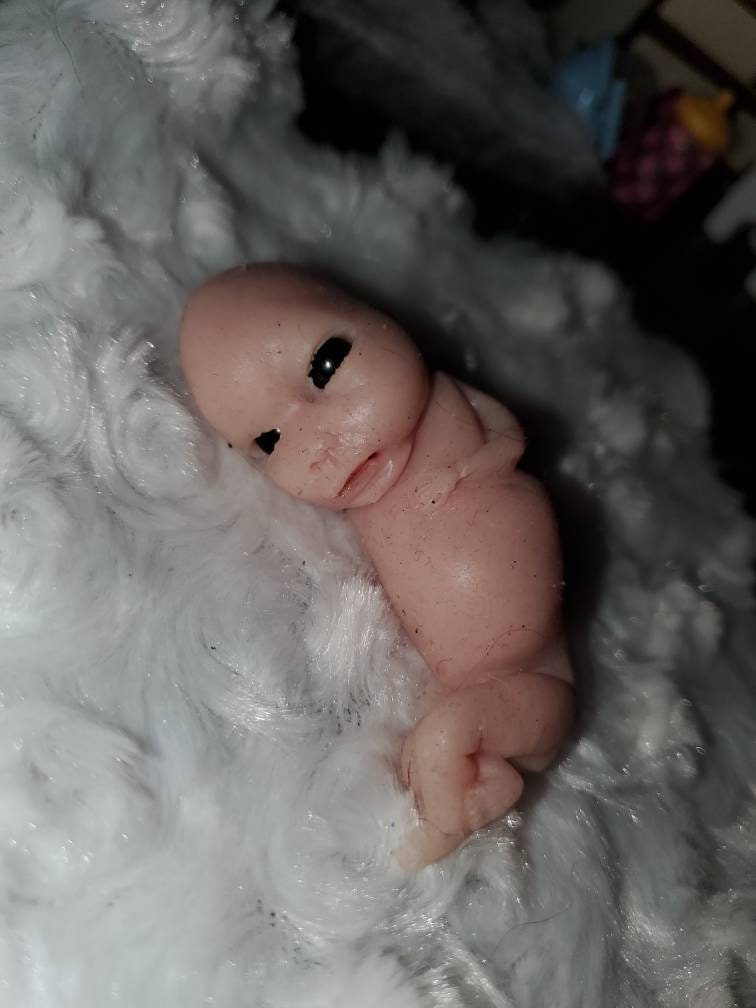 13 week silicone baby fetus memorial baby open eyes