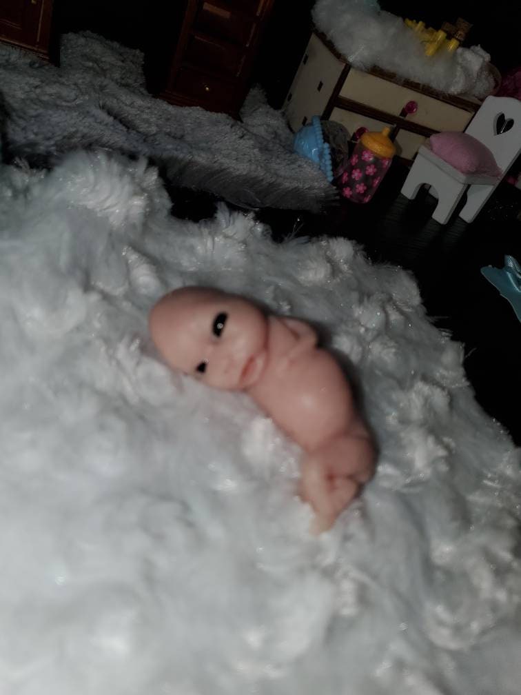 13 week silicone baby fetus memorial baby open eyes