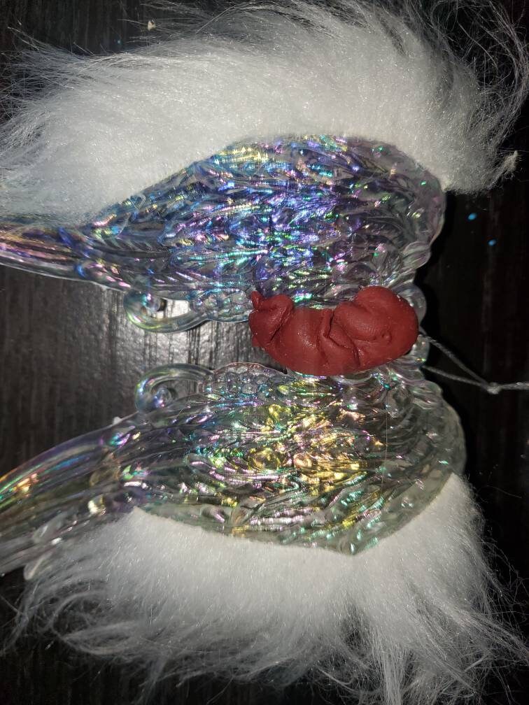 Memorial silicone fetus baby on wings christmas ordement gift