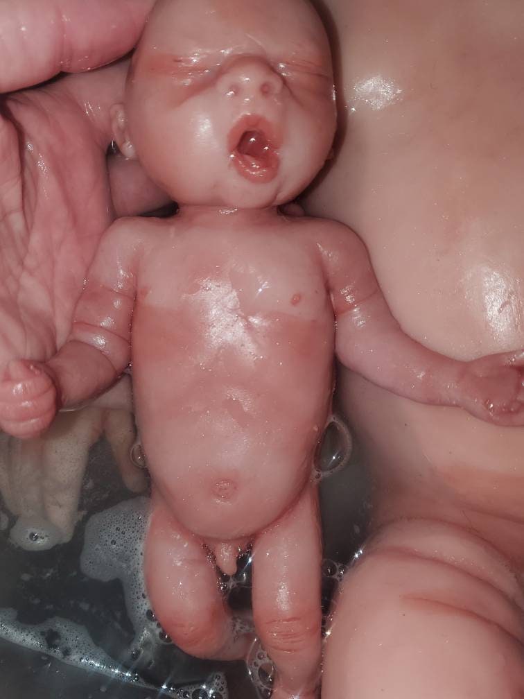 Full body silicone baby 9" baby boy yawning sleepy baby
