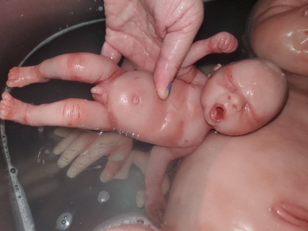 Full body silicone baby 9" baby boy yawning sleepy baby