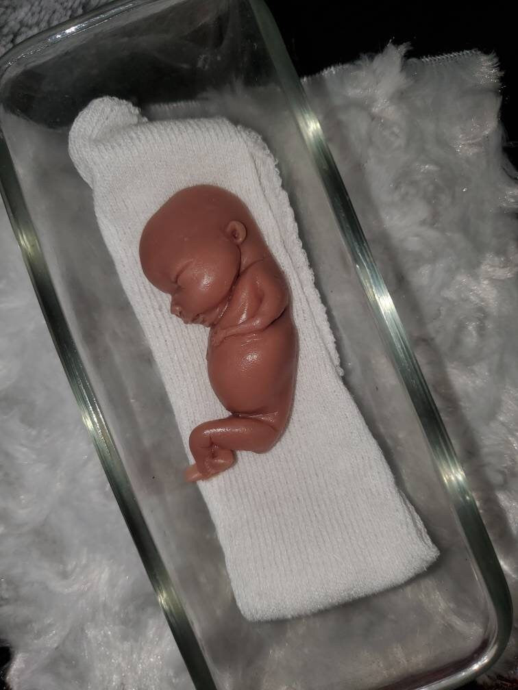 silicone baby fetus memorial baby 3" baby 14 week gestationin inside WOMB