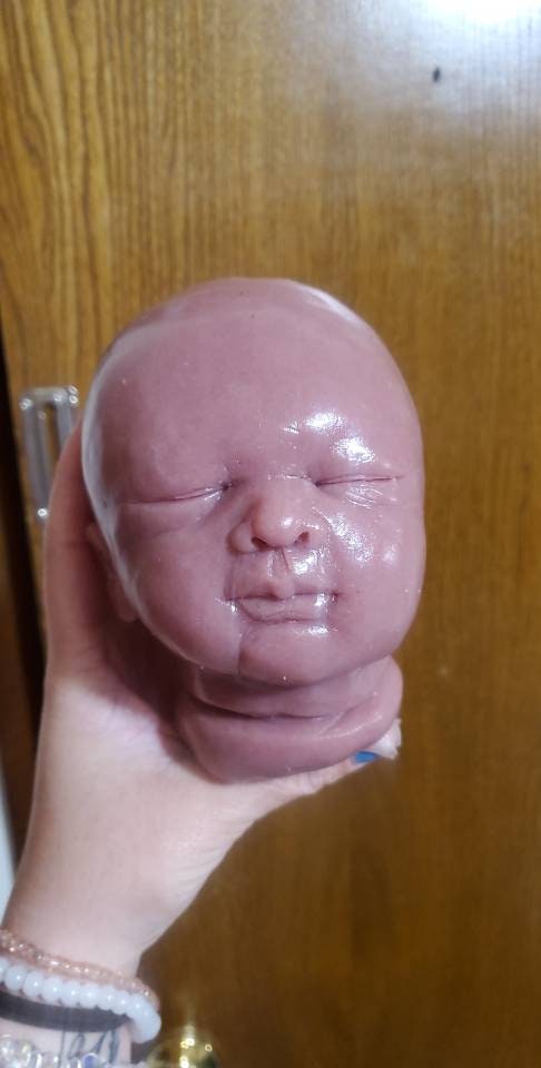 Silicone baby head for 18" newborn for cuddle body or with limbs