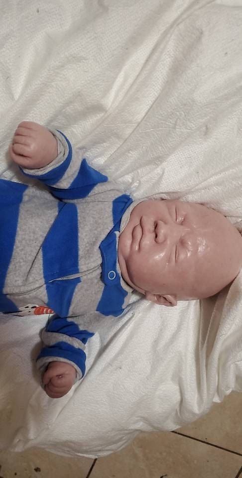Two full body silicone baby TWINS 19" fully painted