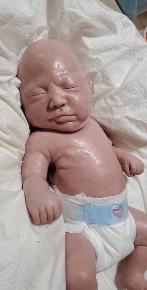 Two full body silicone baby TWINS 19" fully painted
