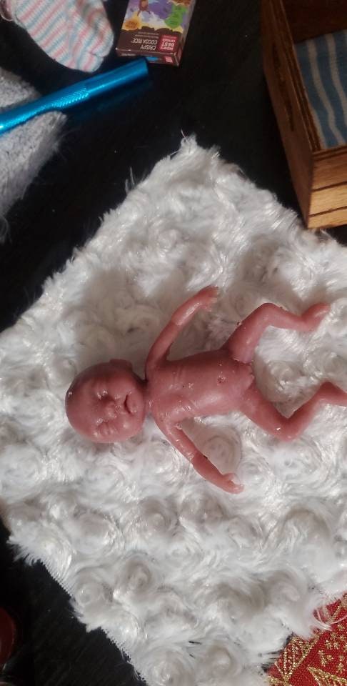 Full body silicone baby 4" memorial baby fetus born too soon girl