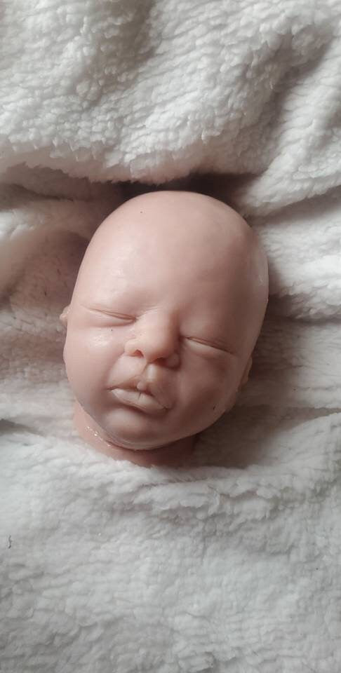 Silicone baby head for cloth or cuddle body 16"