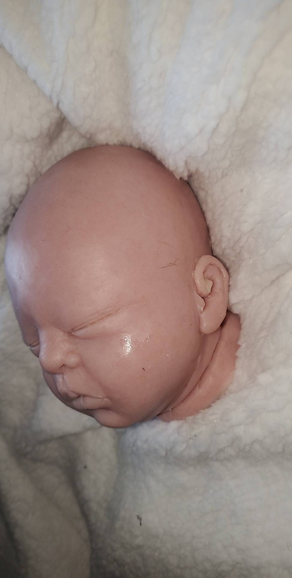 Silicone baby head for cloth or cuddle body 16"