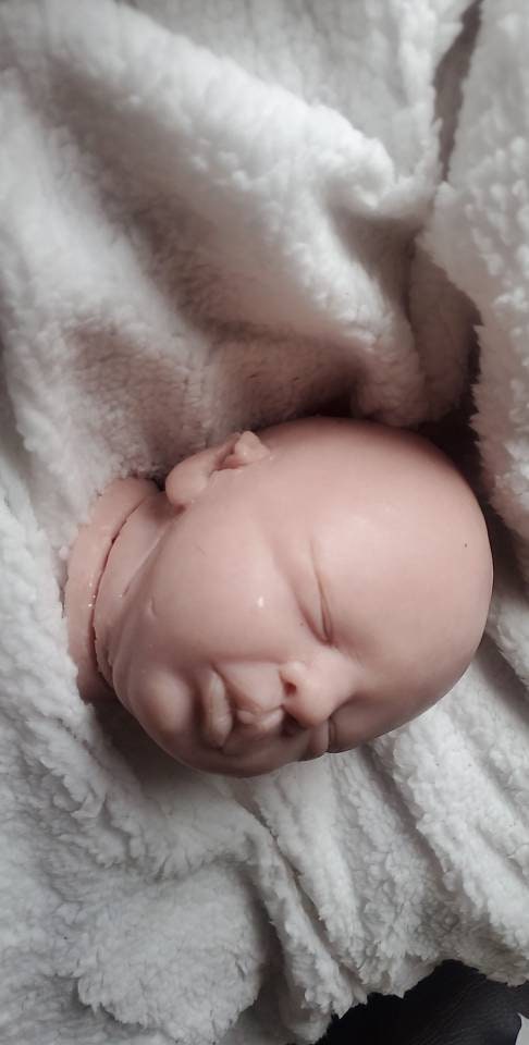 Silicone baby head for cloth or cuddle body 16"