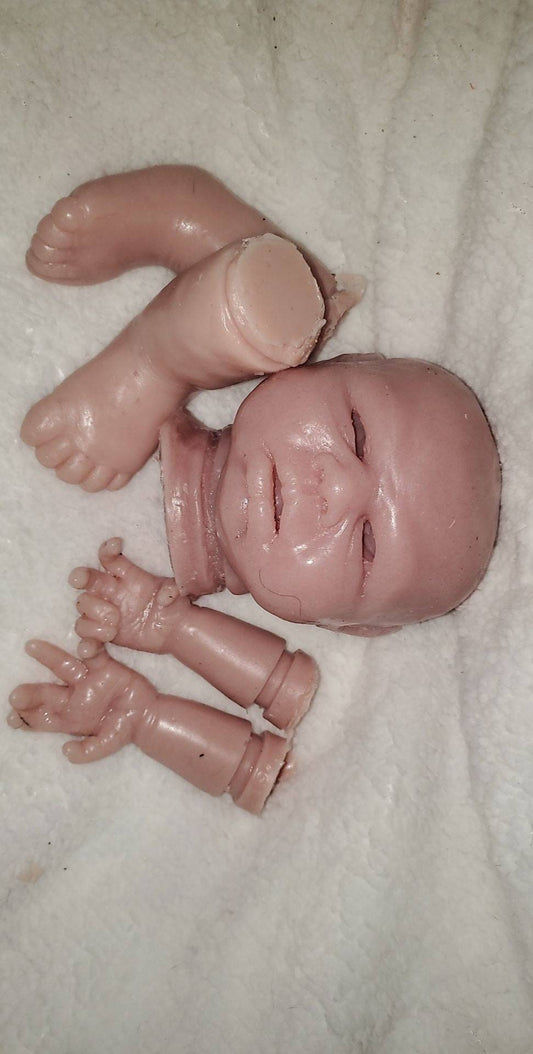 Silicone baby head for cloth body or cuddle body open eyes 18"-19"