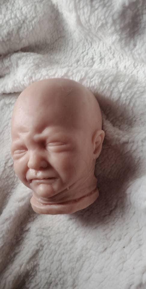 Crying silicone baby head pearl for 16" body