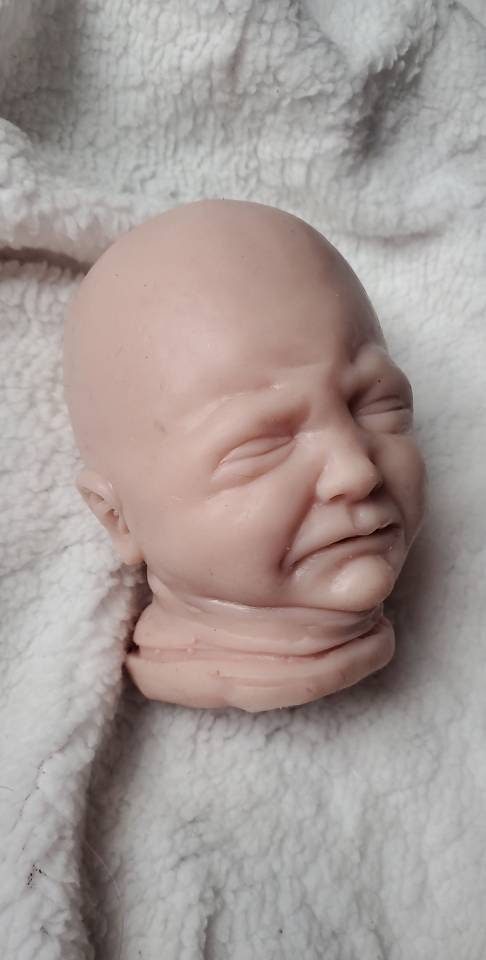 Crying silicone baby head pearl for 16" body