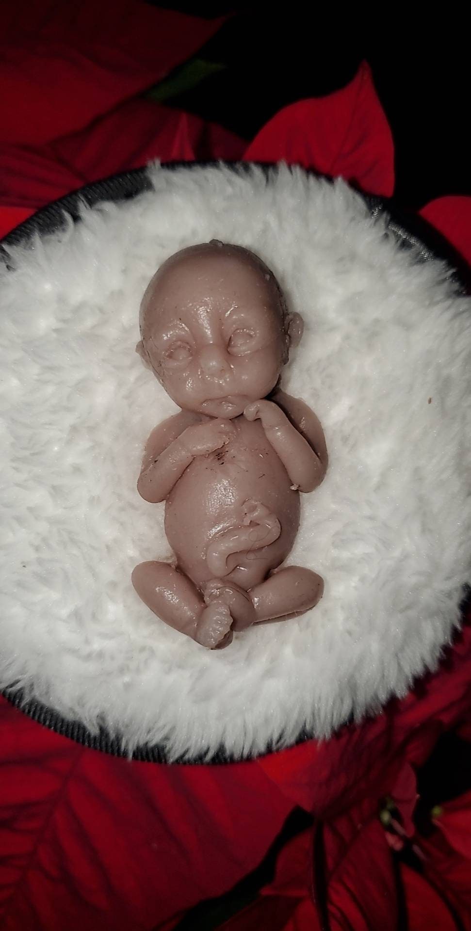 14 week gestation fetus memorial silicone baby open eyes