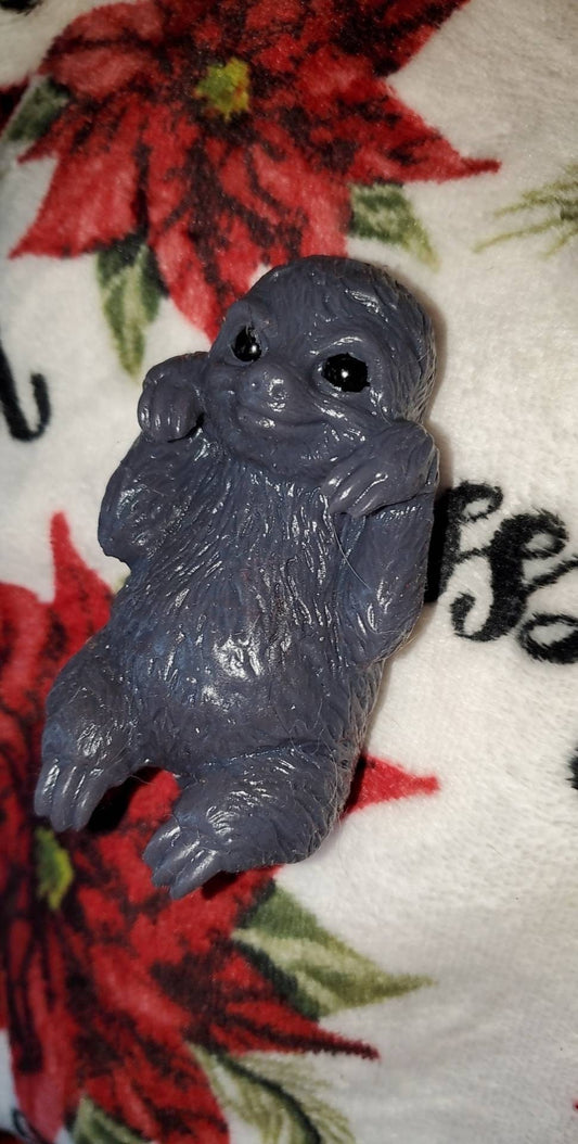 Silicone baby sloth 4" open eyes