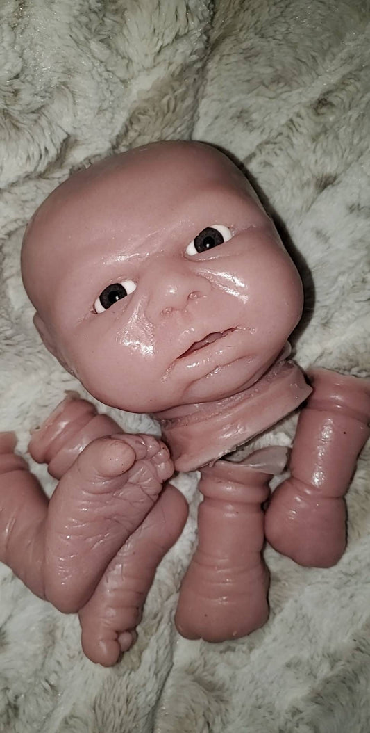 Silicone baby head for cloth body or cuddle body open eyes 18"-19" closed hands