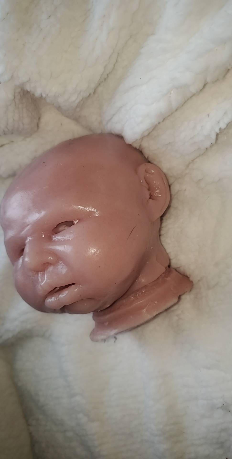 Silicone baby head for cloth body or cuddle body open eyes 18"-19"