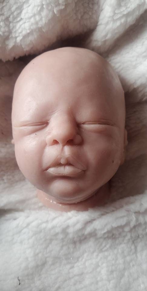 Silicone baby head for cloth or cuddle body 16"