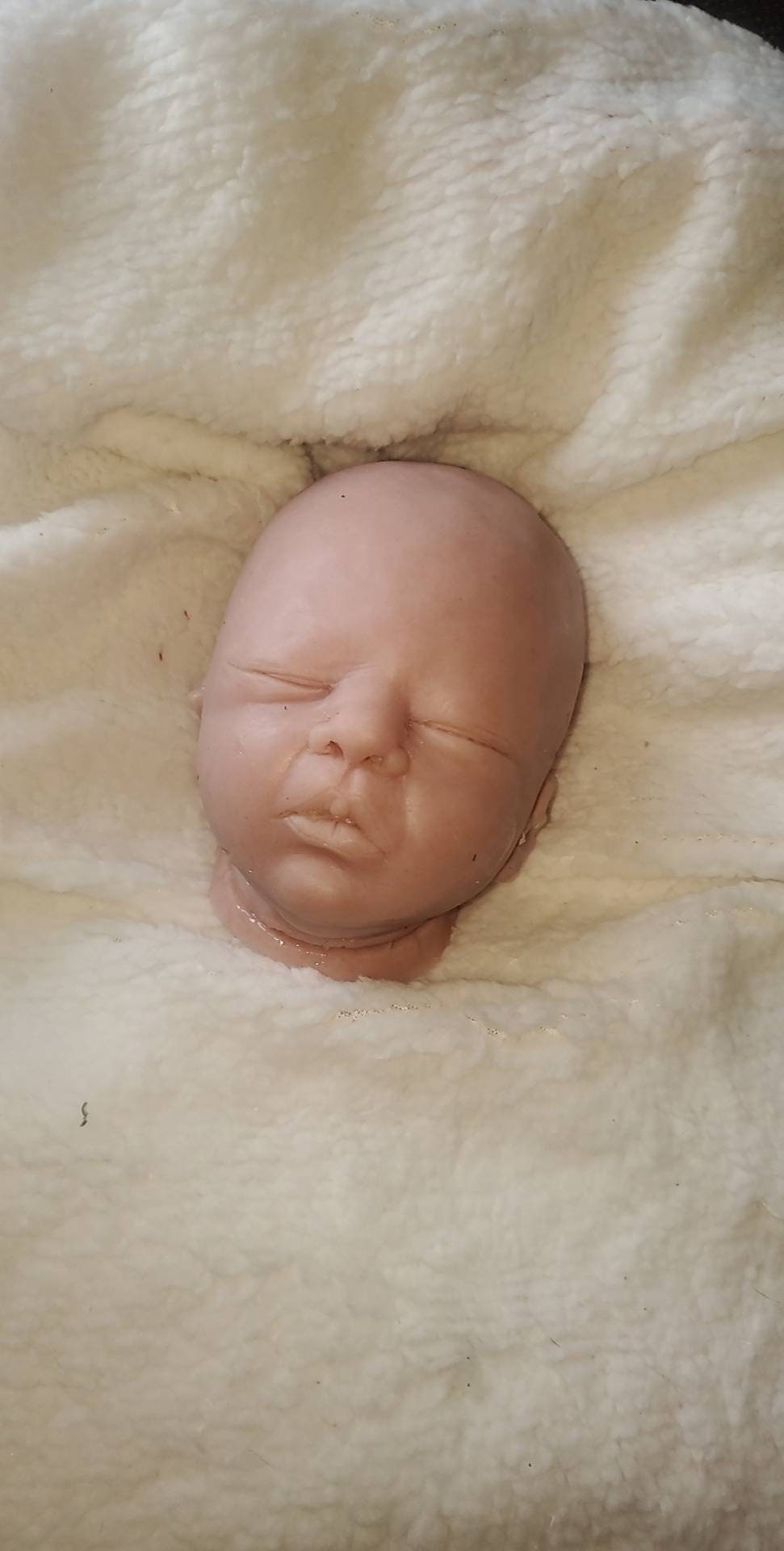 Silicone baby head for cloth or cuddle body 16"