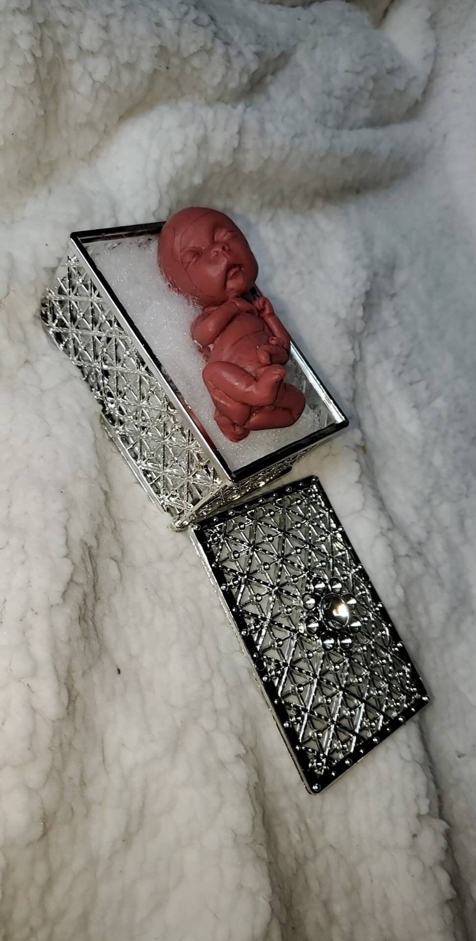 14 week gestation fetus memorial silicone baby with beautiful memorial box keepsake