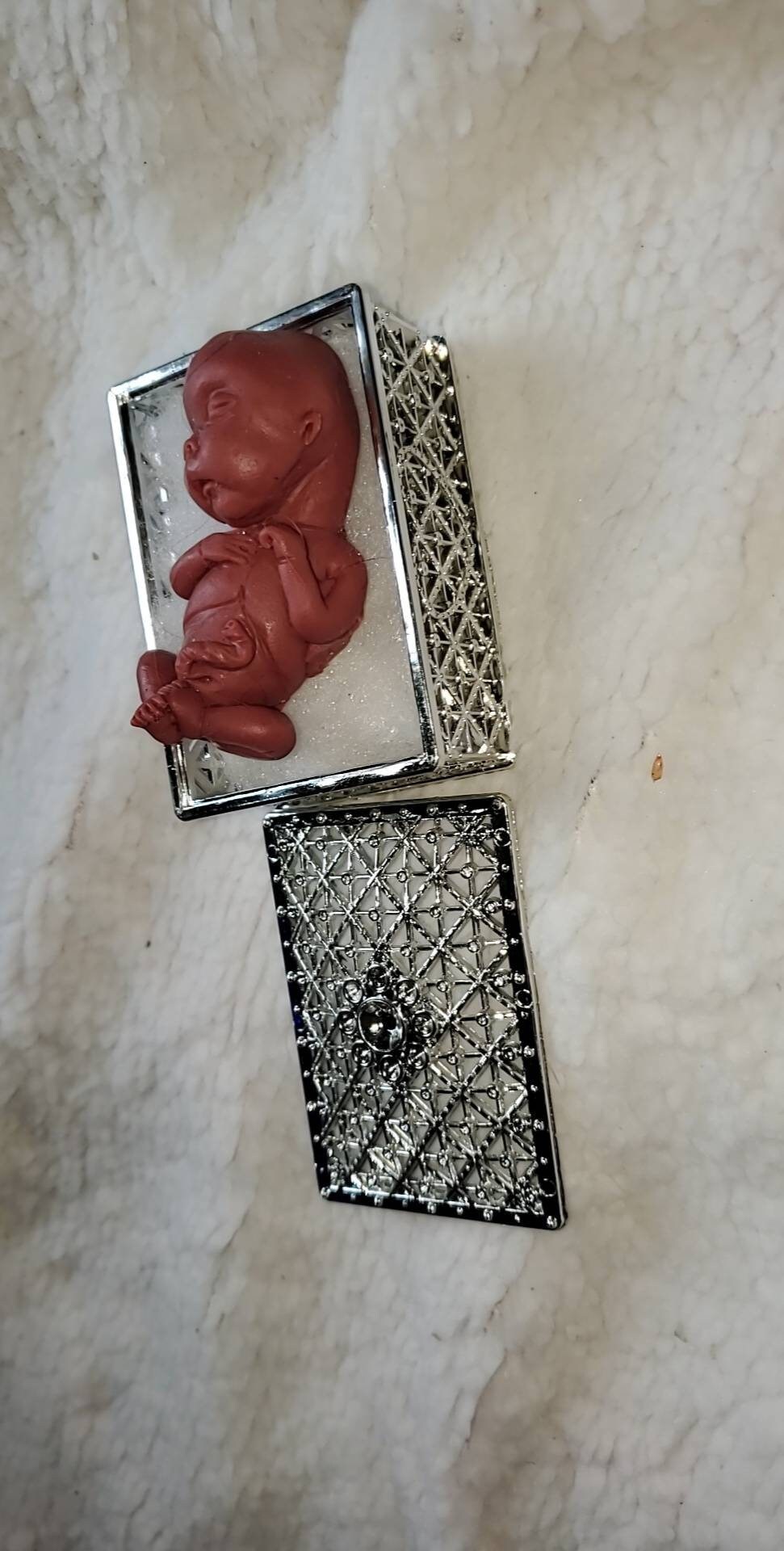 14 week gestation fetus memorial silicone baby with beautiful memorial box keepsake