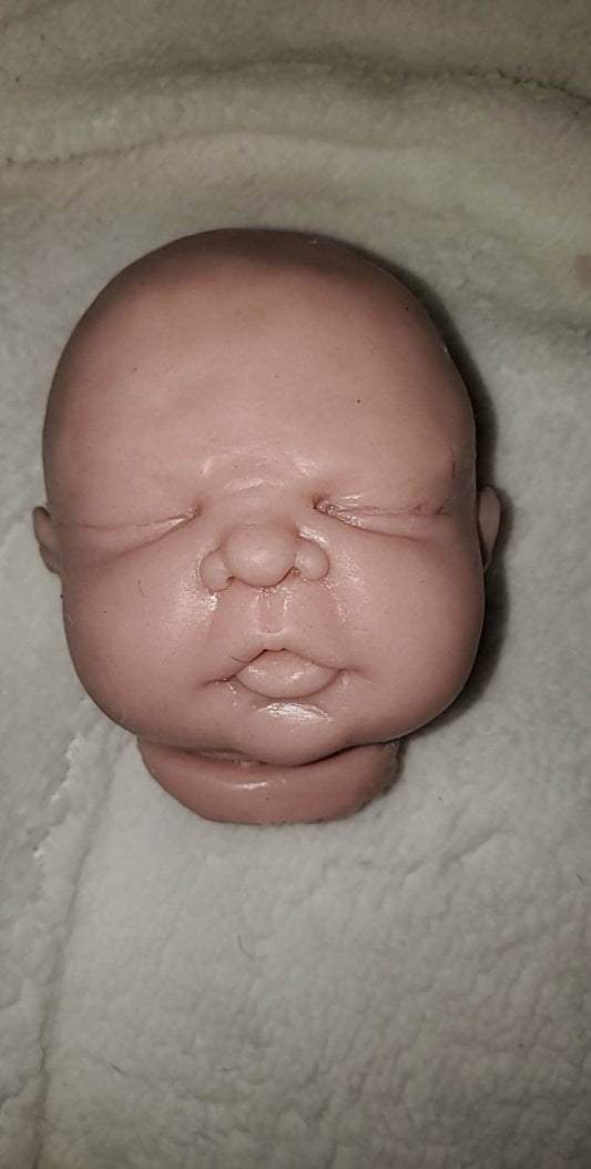 Silicone baby head for cuddle body blank unpainted "Ava sculpt"