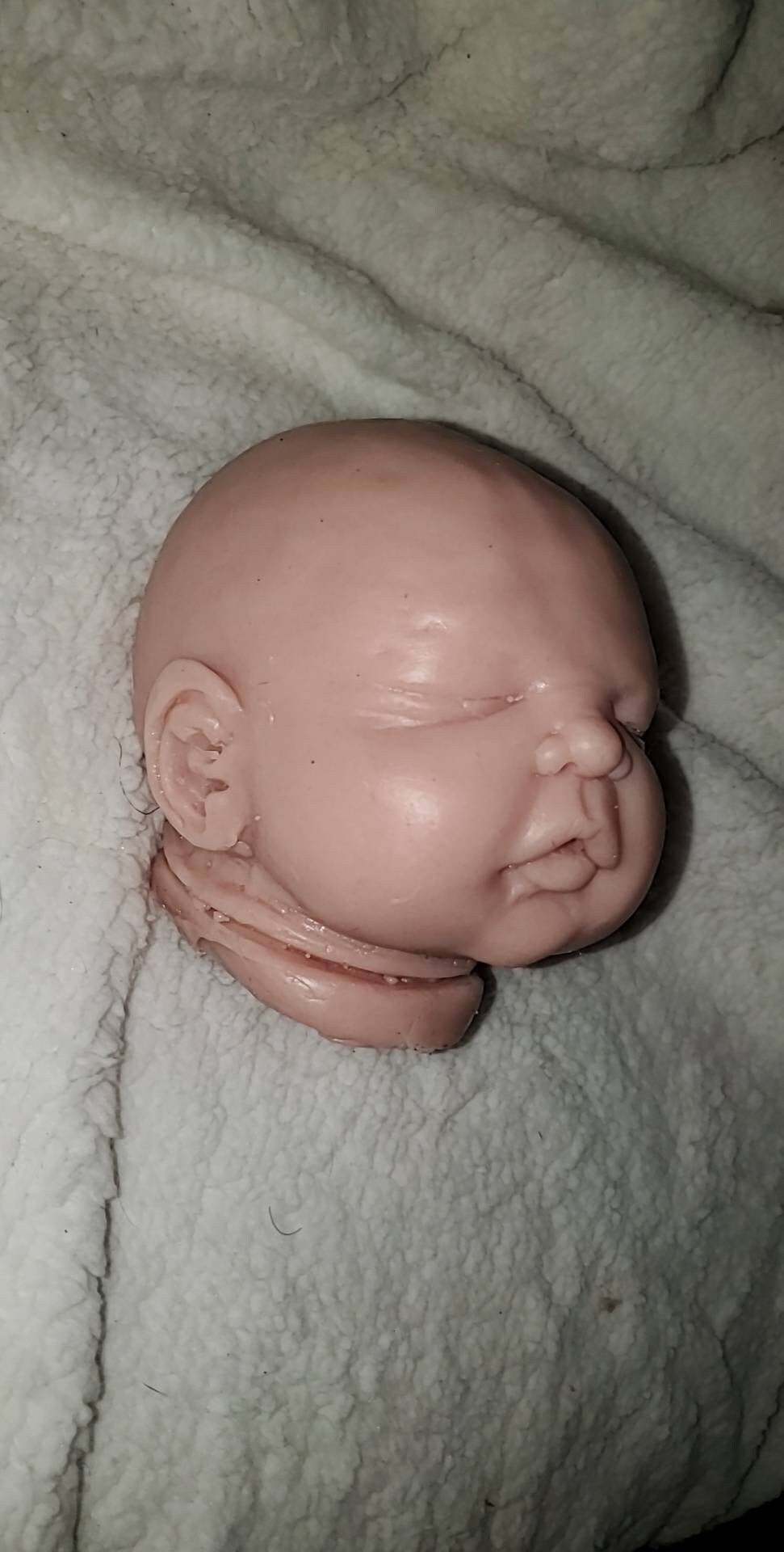 Silicone baby head for cuddle body blank unpainted "Ava sculpt"