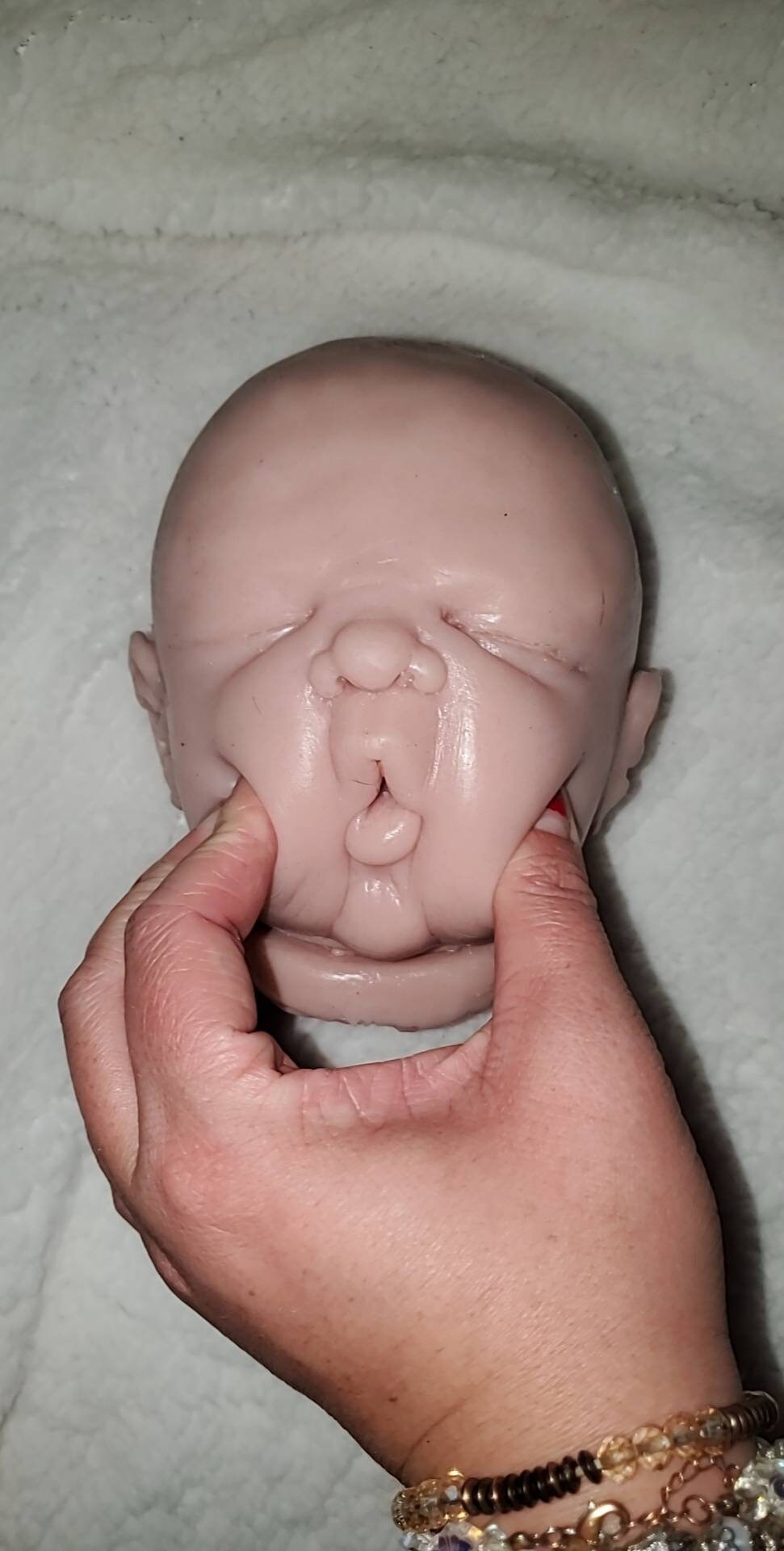 Silicone baby head for cuddle body blank unpainted "Ava sculpt"