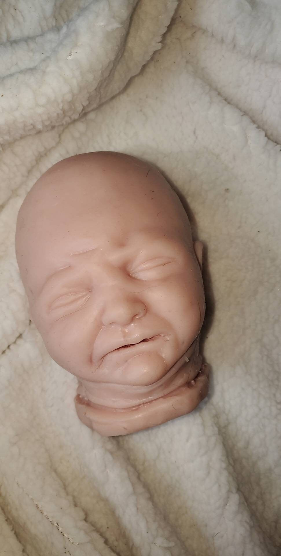 Crying silicone baby head pearl for 16" body