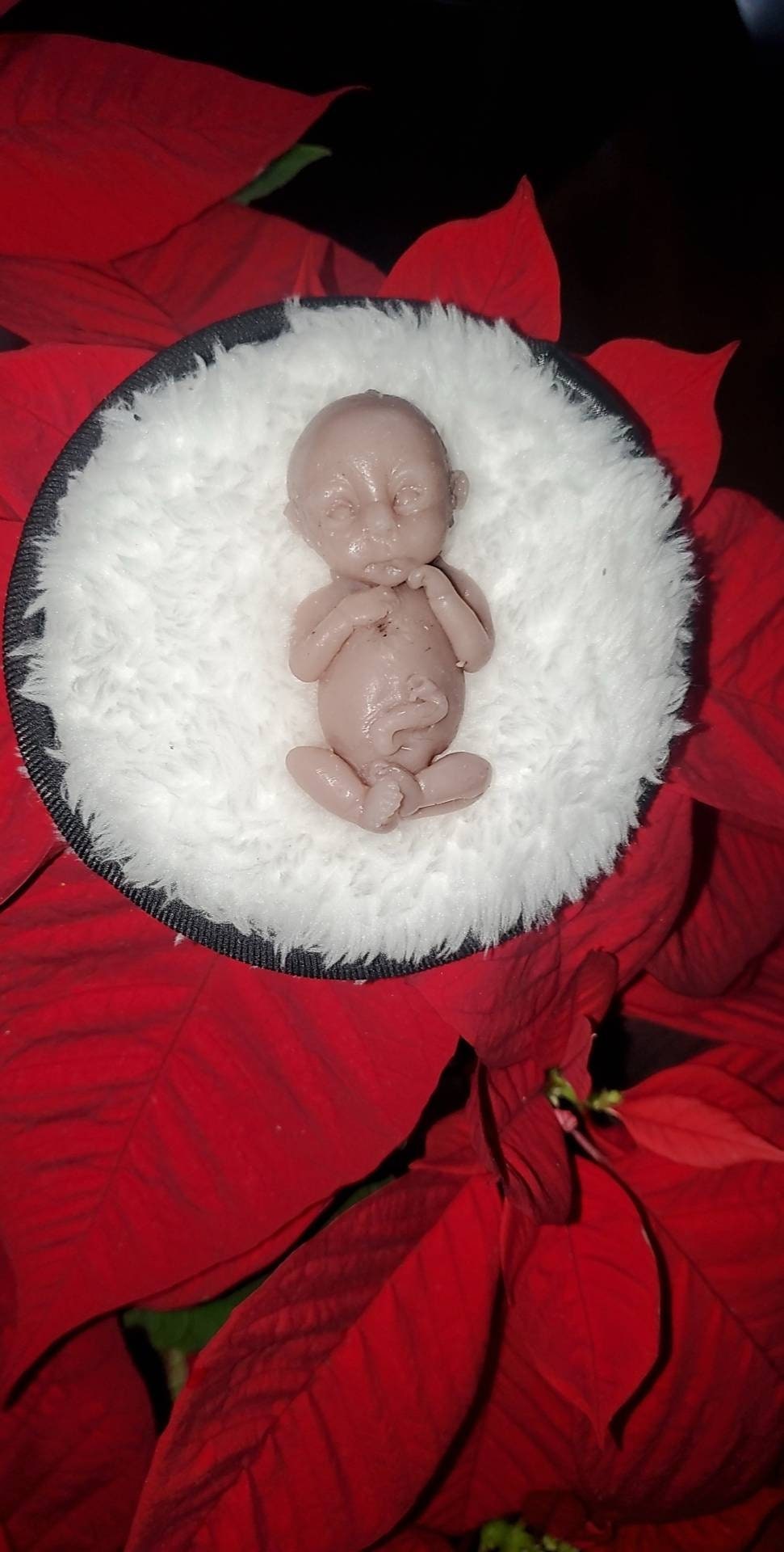 14 week gestation fetus memorial silicone baby open eyes