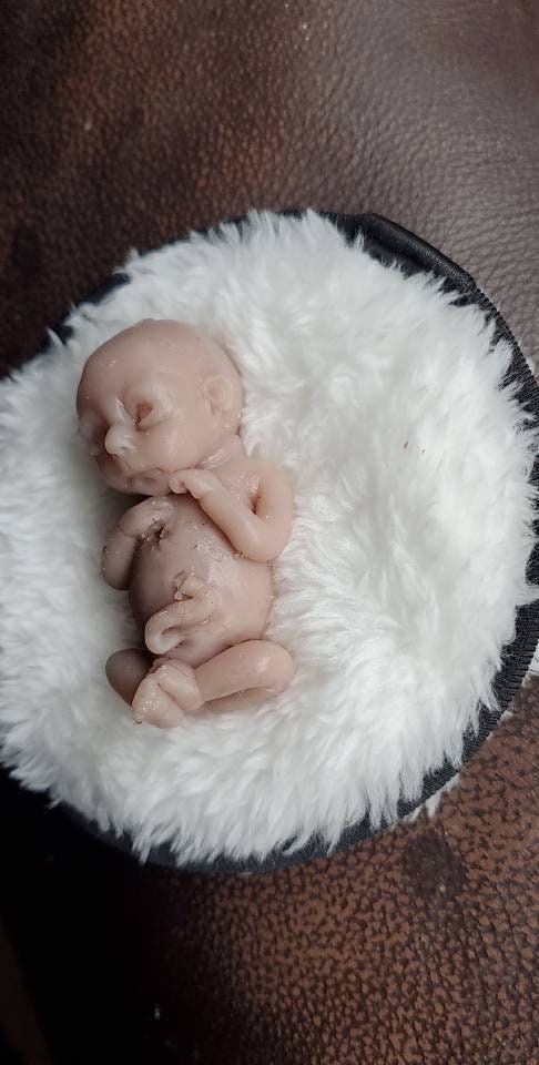 14 week gestation fetus memorial silicone baby open eyes