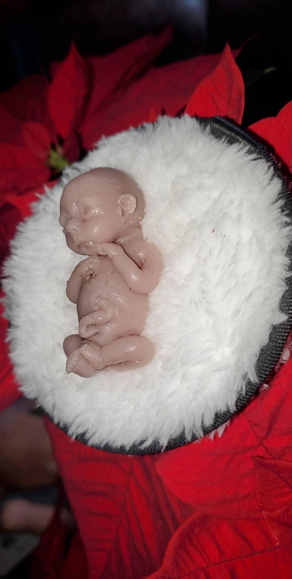 14 week gestation fetus memorial silicone baby open eyes