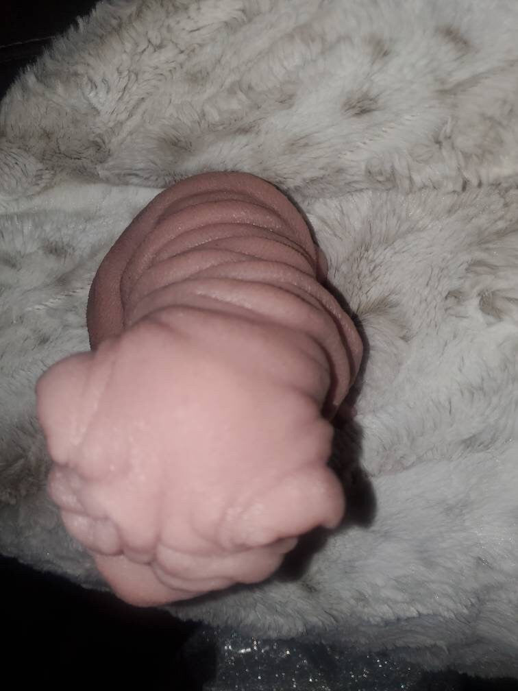 Silicone puppy dog shar pei 9" large size sitting open eye