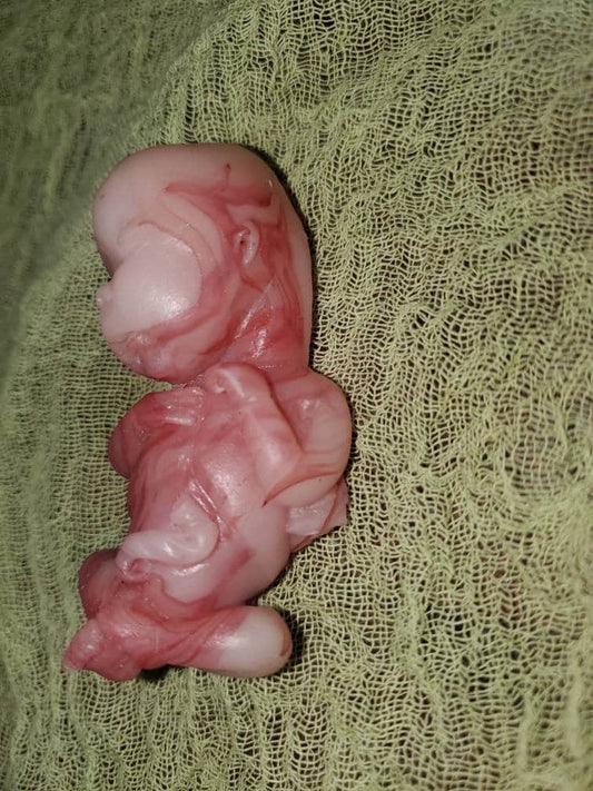14 week gestation fetus memorial silicone baby red/Caucasian mixed coloring
