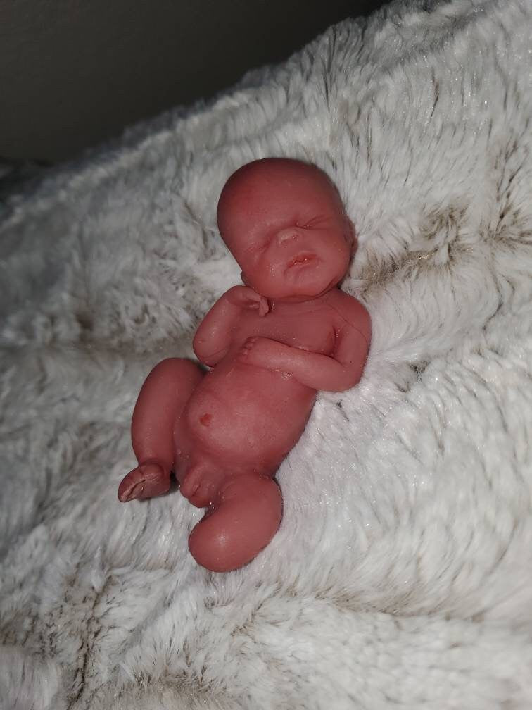 4" silicone memorial baby or mini newborn baby fully PAINTED